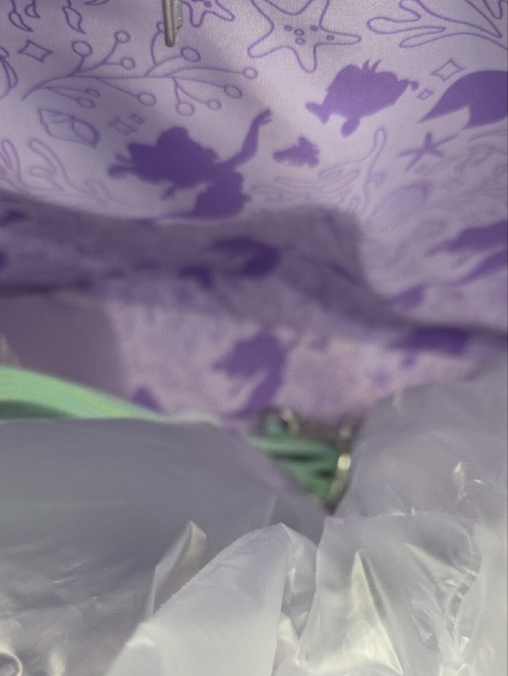 Loungefly Ariel Iridescent Tote Bag - Pink, Mint & Purple - Picture 7 of 7